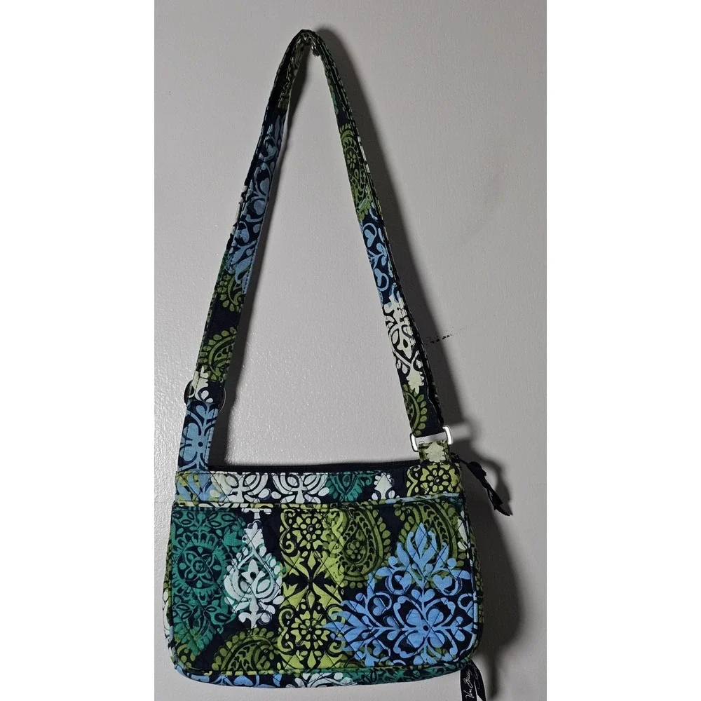 Vera Bradley Caribbean Sea Triple Zip Hipster Paisley Crossbody Shoulder Bag